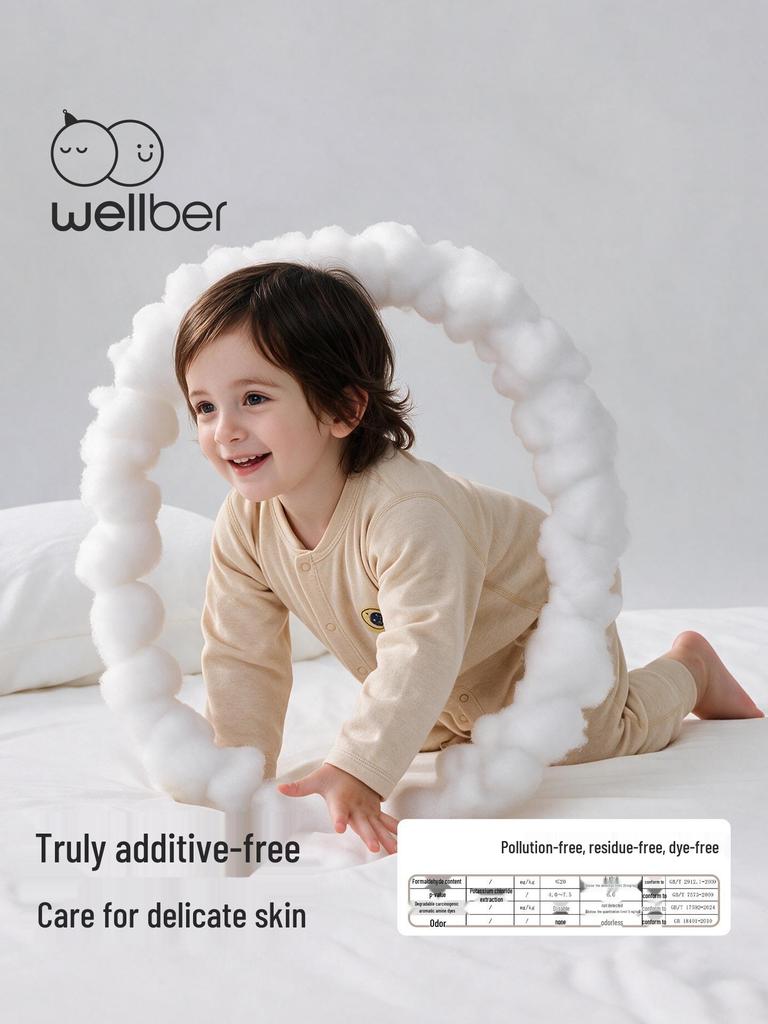 Willberu Baby Pure Cotton Long Sleeve Bodysuit - Safe Sleep Anti-Startle Crawling Suit for Autumn/Winter.