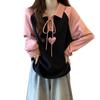 Women's Plus Size Polo Neck Hoodie: Autumn/Winter Korean Style, Loose Raglan Long Sleeve, Slimming Base Top for a Flattering Look