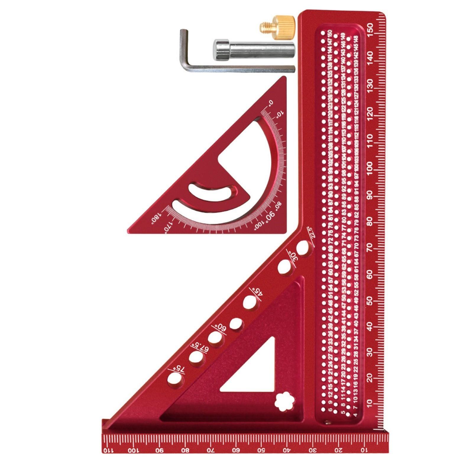 

Professional Triangle Ruler Feature Anodized Surfaces Enhances Durability MultiAngle Measuring Ruler For Technical Draw червоний
