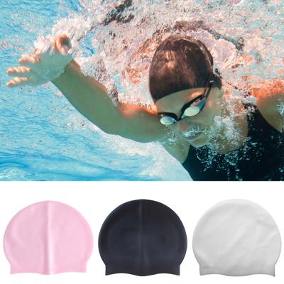 Swim Cap Elastic Put On Easily Silicone Silicone Swimcap Long Hair for