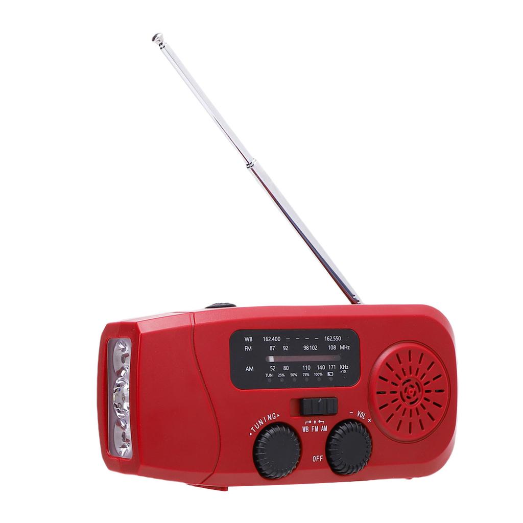 Solar Radio Multifunctional Rechargeable Hand Cranked Emergency Radio for Camping Backpacking Survival Situations