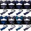 Bowtie for Men Paisley Blue Bow Tie Plaid Silk Bowtie Set Handkerchief Cufflinks Checked Bows Self-Tied Tie