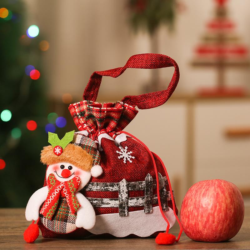 Christmas Eve Santa Gift Bag: Non-Woven Fabric Candy and Apple Small Gift Packaging
