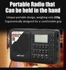 Full Band Radio Portable FM/AM/SW Receiver Rechargeable Radio TF/USB Music Player with LCD Display 3.5mm Headphone Jack