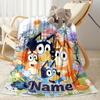 Bluey's Soccer Science Fun Customize Your Name Blanket Lightweight Customizable Blanket Ultra-Soft Perfect for Bedding Chair Office Seaside