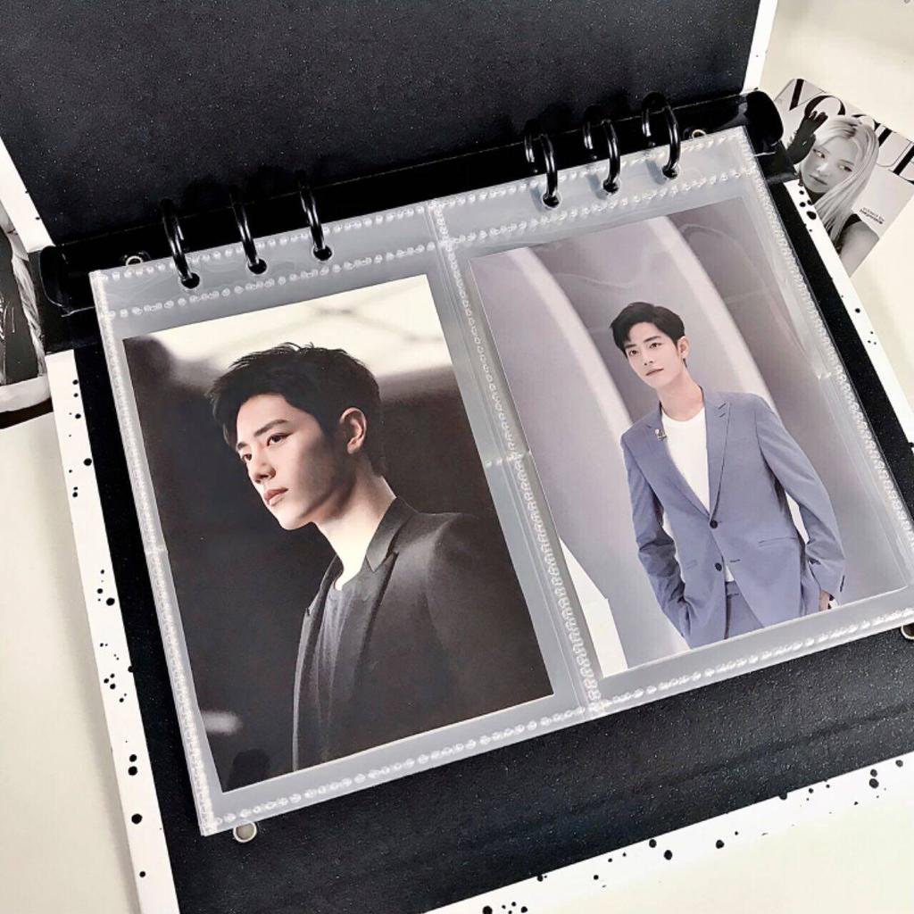 10Pcs Multi-Size Standard A5 Card Binder Refill Pages 6-Hole Single/Double Clear Loose Leaf Sleeves for K-pop Photocards Storage