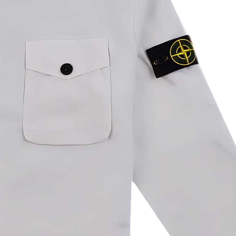 Stone Island Sweatshirt Kids Solid Color Crew Neck Pullover Long Sleeve Light Gray Kids sweatshirt 781660240-V0061