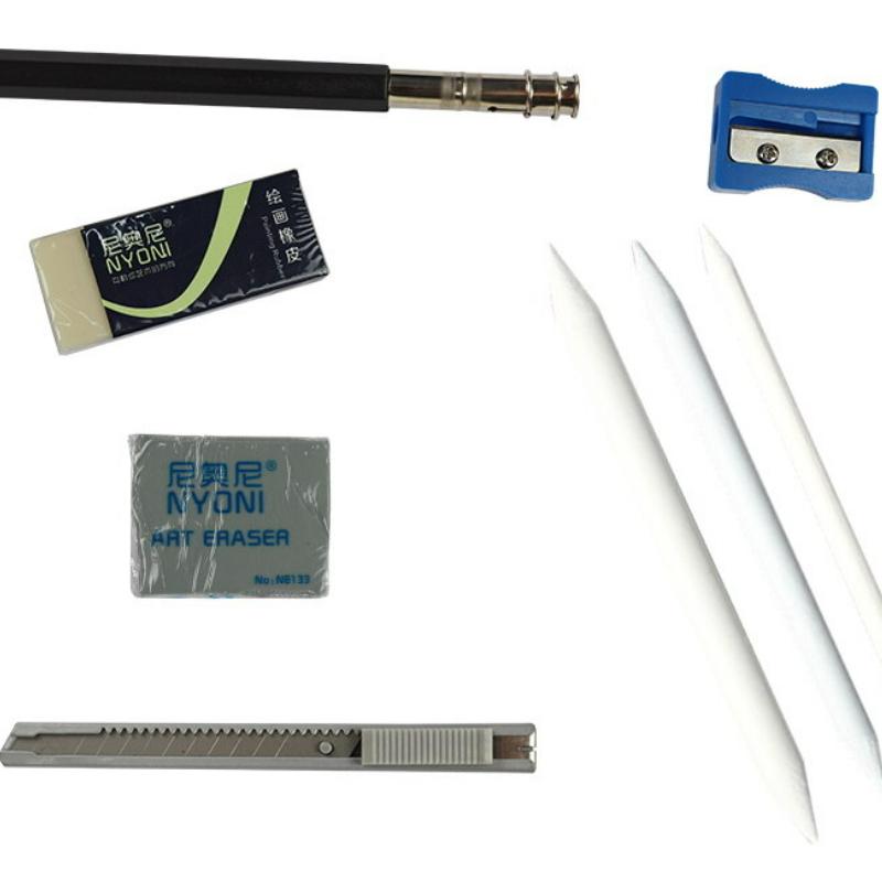 29 stk Sketch Blyantsett Profesjonell Skisser Kull Tegnesett Treblyanter Sett For Malerskoleelever Kunstrekvisita