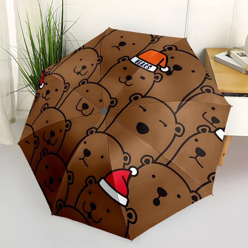 1pc Bears Christmas Hat Automatic Open/Close Umbrella, Portable Folding umbrella for Everyday Use yy250826087