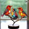 1 Stück Buntglas-Acryl-Vögel auf Ast Desktop-Ornamente Acrylmaterial