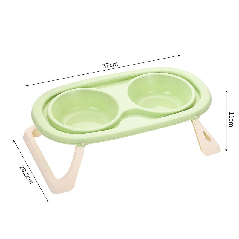 Stainless Steel Dog Bowl Foldable Cute Cat Bowl Double Bowl Leak-Proof Pet Bowl Cat And Dog Feeding Bowl Dog Rice Bowl