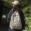 Large Capacity Floral College Student Commuting Trendy Schoolbag Backpack for Women's New Japanese Niche Travel Flower Backpack