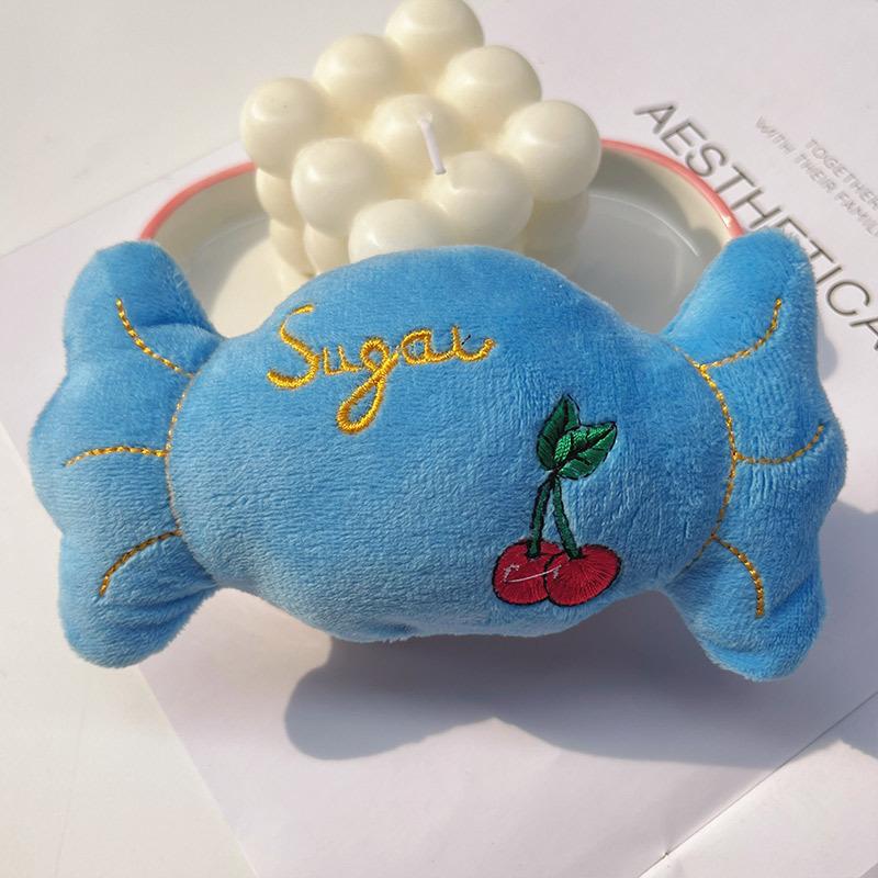 

Pet dog grinds teeth cat relieves boredom and is resistant to biting candy plush sounding teddy dog toy relieves boredom artifact cat supplies (about 13cm wide and 8cm high)