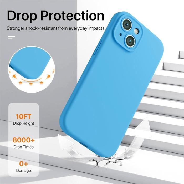 Protective Case for iPhone 15 - E.F.CONNECTION - Matte Effect - Silicone - Blue - Flexible