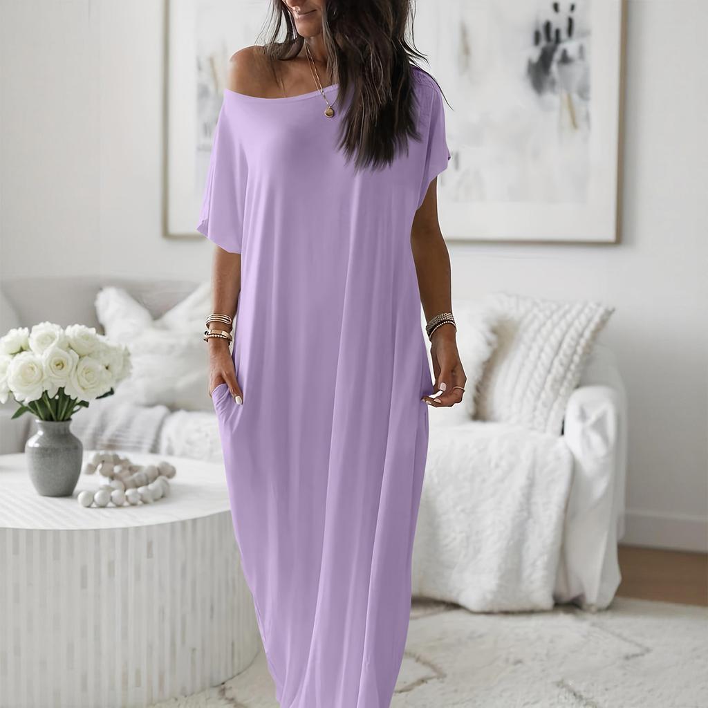 Women's Spring/Summer Short-Sleeve Long Casual Dress