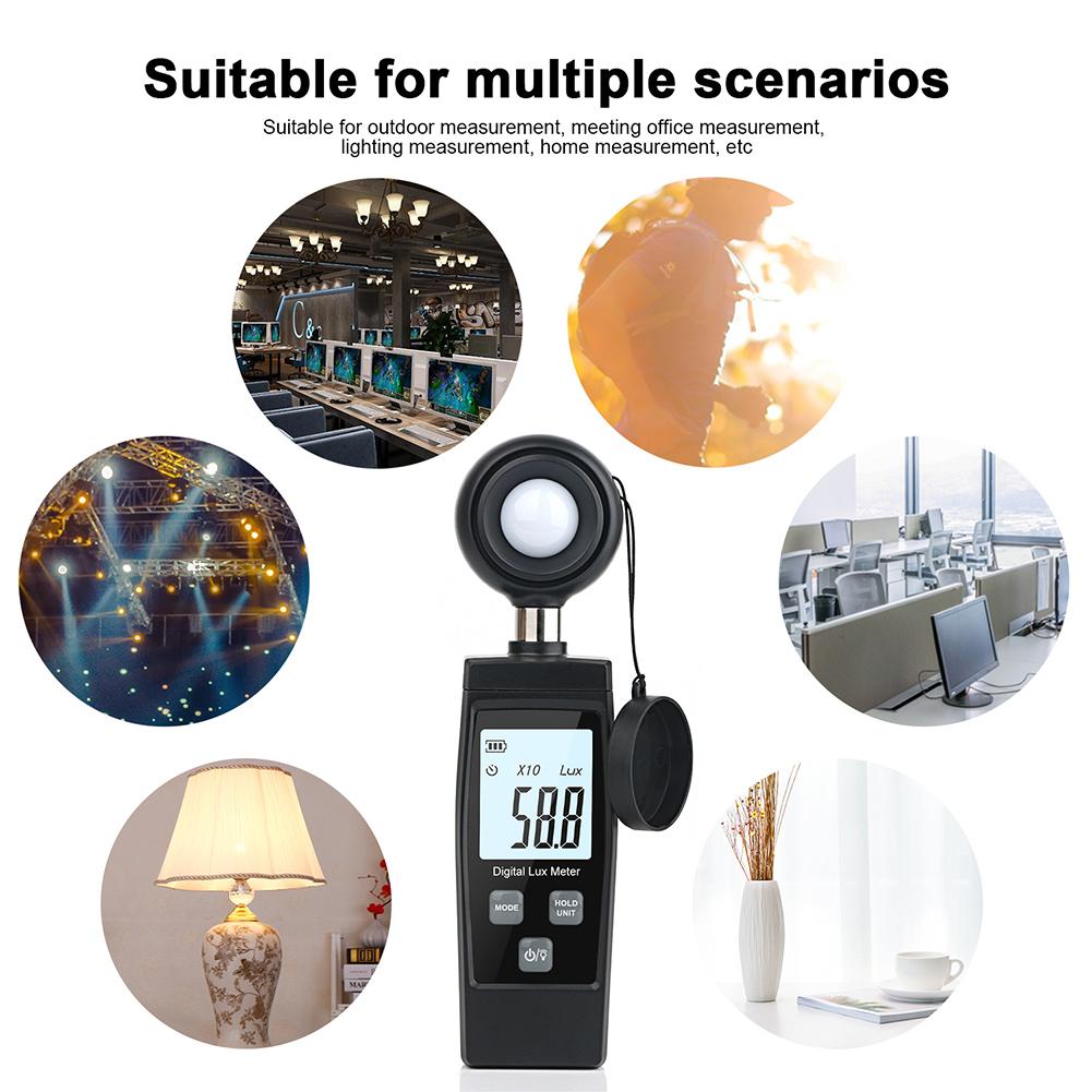 Digital Mini Lux Meter LCD Display Handheld Illuminometer 0-200000 Lux Luminometer High Accuracy Photometer Luxmeter