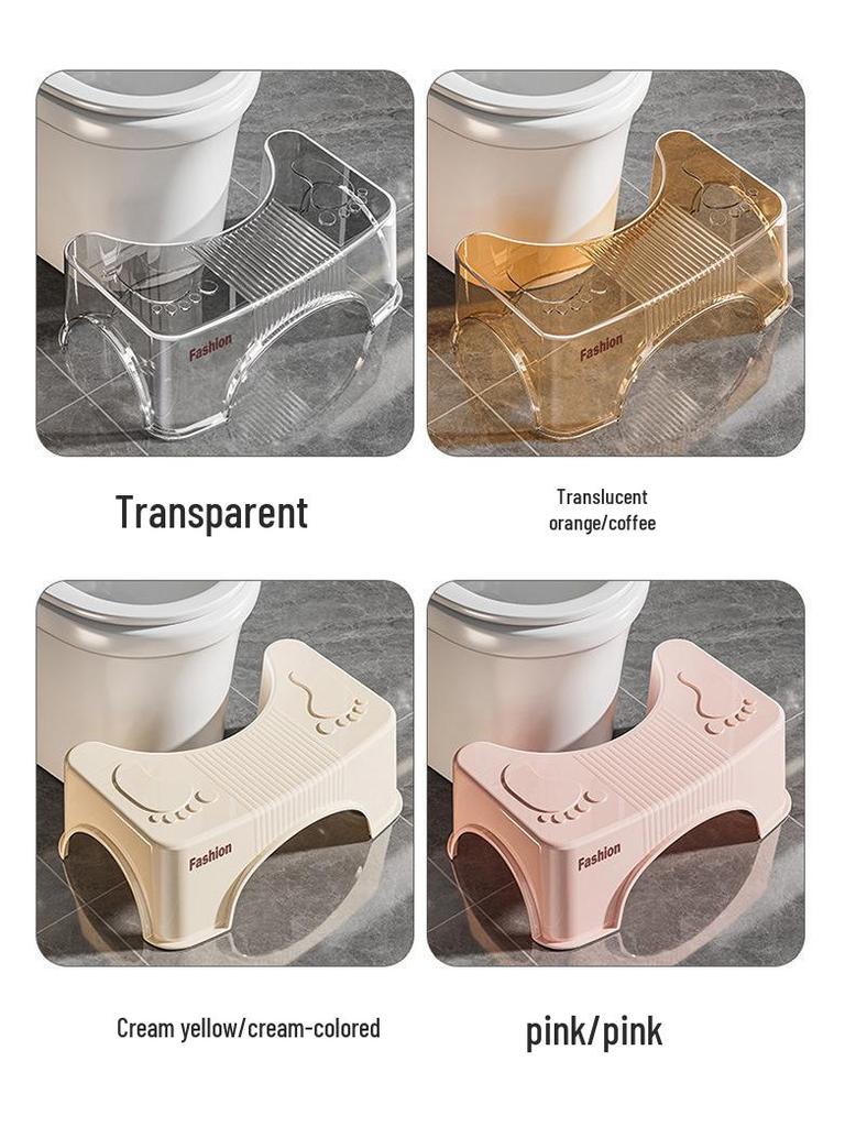 Transparent Thickened Toilet Footrest for Bathroom and Bedroom Use