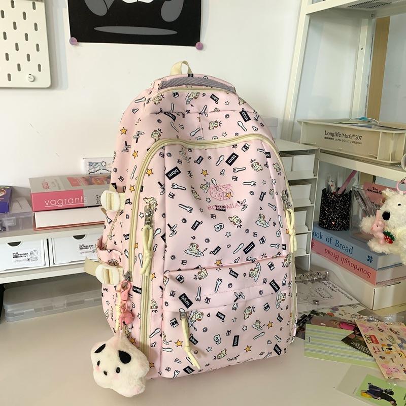 Large capacity junior high school students backpack schoolbag travel computer backpack contrasting color leisure commuting waterproof backpack