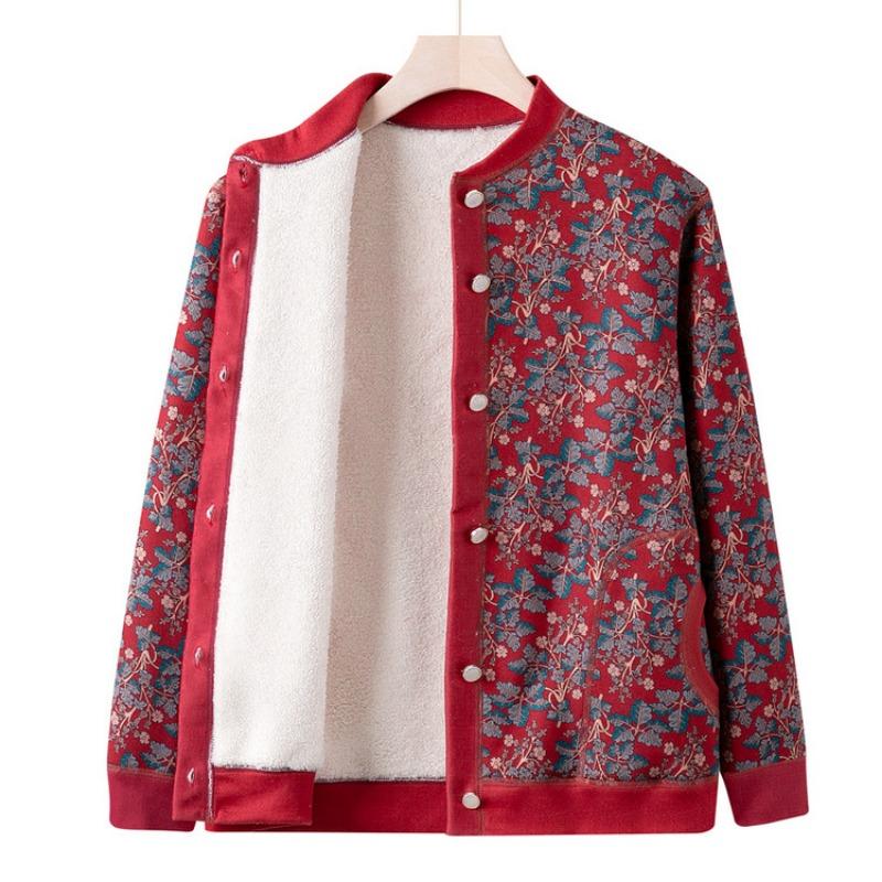 Mom autumn knitted sweater jacket new middle-aged and old casual sweater cardigan women's grandma top for the elderly