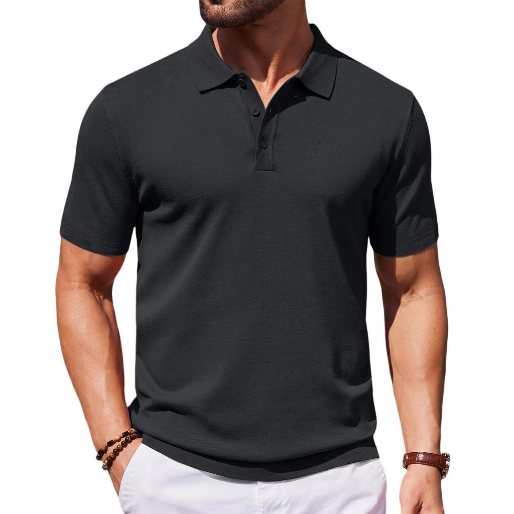 Classic Business Casual Polo Shirts for Men Short Sleeve Golf Shirts for Men Button Down Shirt Men Dress Shirts for Men