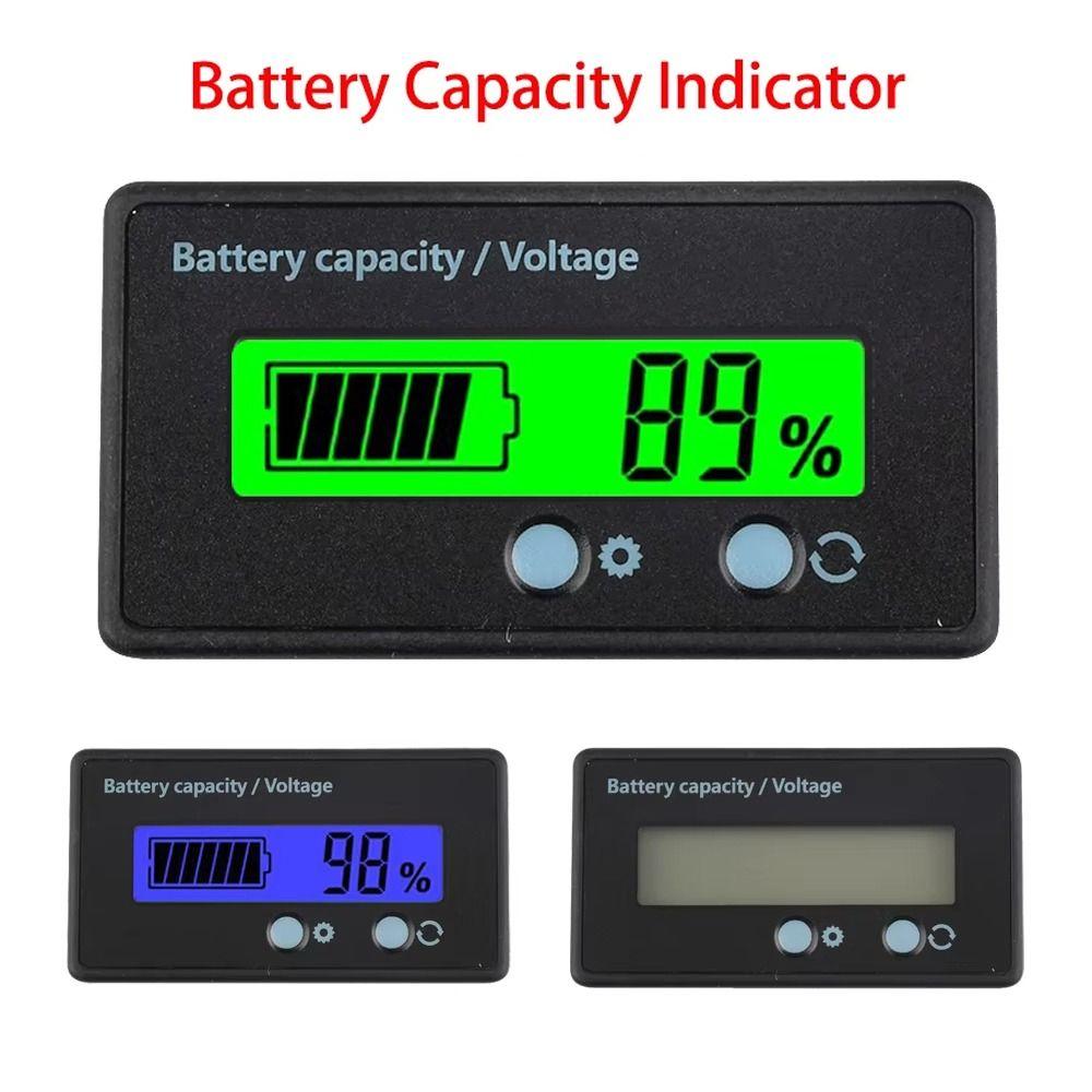 1Pcs DC 12V 24V 36V 48V 60V 72V Battery Gauge Front Setting and On/Off Button Voltage Meter