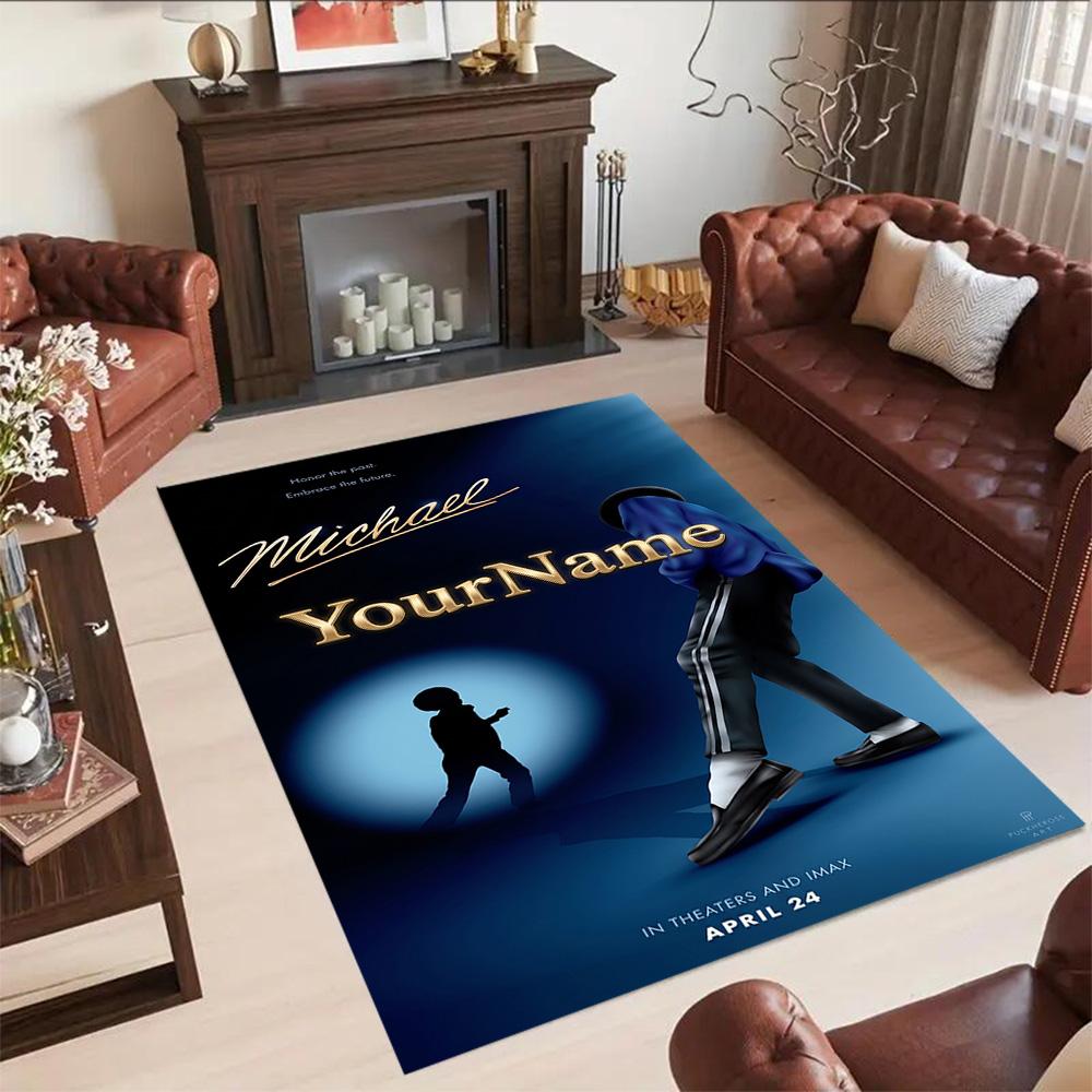 Michael Jackson 27 Personalized Name Floor Rug Office Rug Perfect for Balcony Bedrooms Game Room Foyer Anti-slip Rug Anime Office Decor