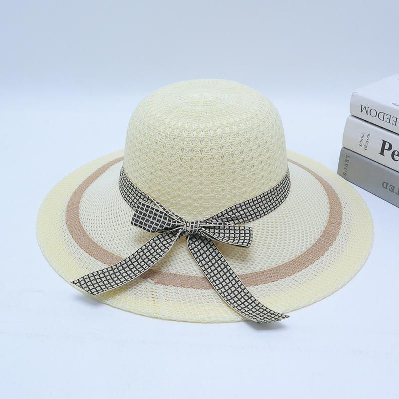 Straw Straw Hat Women's Big Eaves Beach Hat Summer Shading Sun Hat Outdoor Travel Seaside Spring and Autumn Versatile