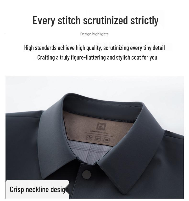 2025 Men's Spring/Autumn Business Jacket - Middle-Aged Fashion, Solid Color Lapel, Outdoor Administrative Style