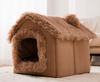 Cuccia Pieghevole per Gatti Casa per Cani Inverno Villa per Gatti Cuccia per Dormire Nido Caldo Rimovibile Tende Chiuse Grotta Divano Forniture per Animali Domestici