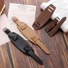 20mm 22mm 24mm Vintage Watch Band with Mat Tray Retro PU Leather Watch Strap Men Universal Replacement Wristband Accessories