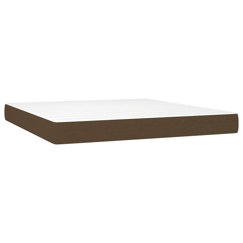 Box Spring Bed with Mattress Dark Brown 160x200 cm Fabric