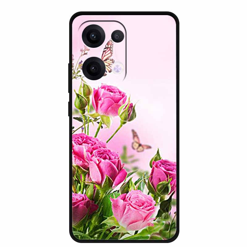 For Oppo Reno13 5G Case Soft TPU Cute Cartoon Silicon Back Cover for Oppo Reno 13 Pro Phone Cases Reno13Pro 13Pro 5G Black Shell