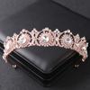 Rose Gold Color Crystal Tiaras And Crowns Rhinestone Prom Princess Diadem Wedding Bridal Hair Accessories Jewelry Crown Tiara