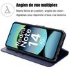 Case + 2 Tempered Glass for Xiaomi Redmi Note 14 4G (not for 5G) Protection Synthetic Leather Shockproof Navy Blue