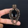 Black Onyx Gemstone Handmade Copper Wire Wrap Jewelry Pendant For Women