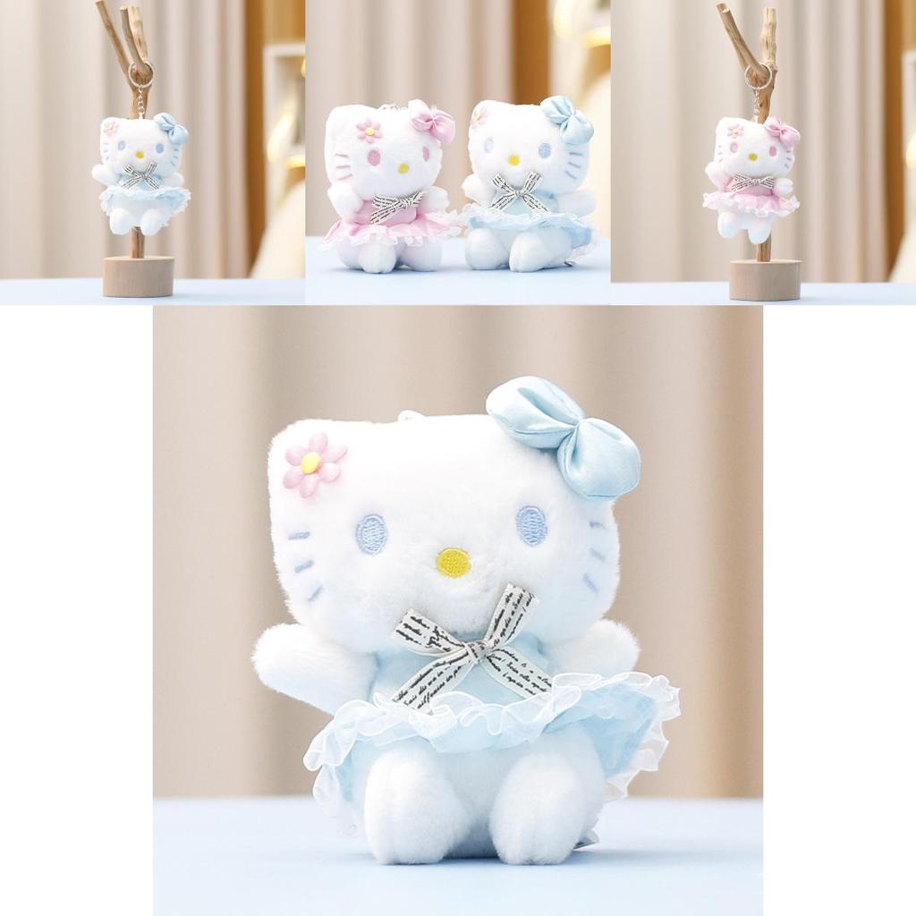 Hello Kitty Plush Toy Cat Keychain Soft Short Plush Girl Gift For Bag Decor