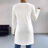 2024 Trendiges lässiges T-Shirt mit Rundhalsausschnitt und langen Ärmeln mit Seitenschlitzen - Unifarben für Herbst/Winter