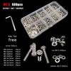 1 box M1.6 M2 M2.5 M3 M4 M5 M6 M8 DIN912 304 Stainless Steel Allen Hexagon Hex Socket Cap Head Screw Bolt Nut Washer Set Kit Box