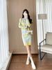 Thirteenth Street Women's High-End Fashion Knit Cardigan & Midi Skirt Set for Autumn/Winter.