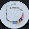 Elegant Enamel Color Horseshoe Bracelet with Dripped Glaze and Beaded Slim Waist