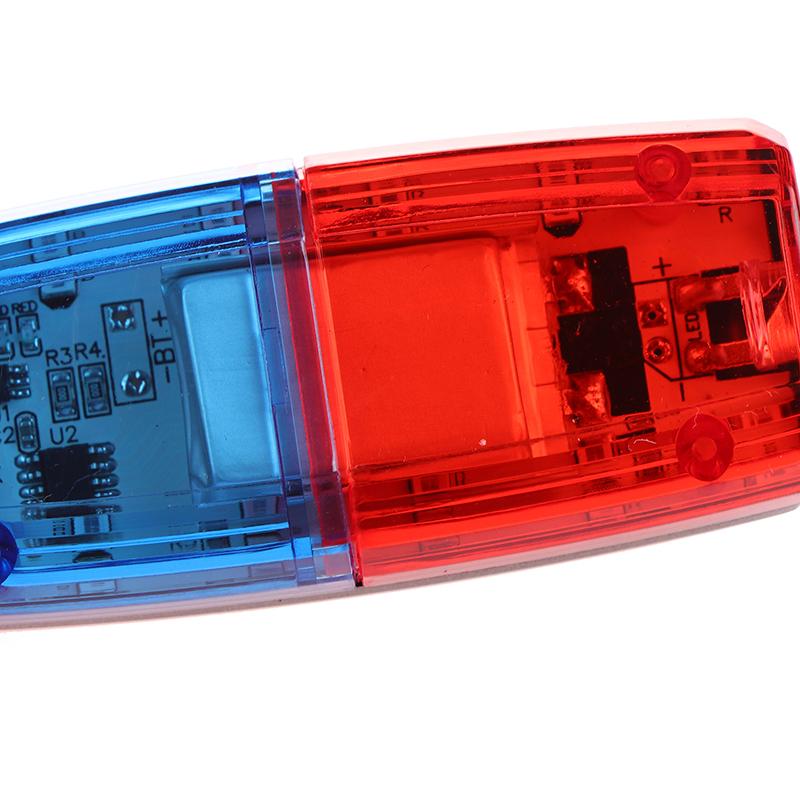 LED Skulderlampe Rød Blå Forsiktighetslys Nødlys Politilys Blinkende Skulderlampe USB Oppladbar Skuldervarsling