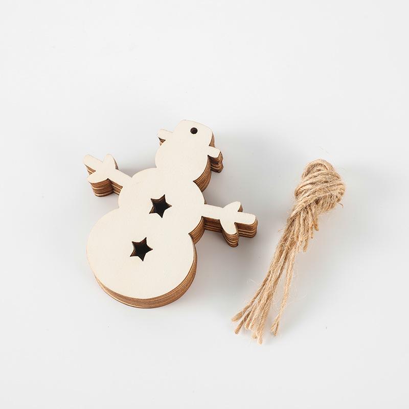 10 Stück DIY Holz Weihnachtskugeln Dekoration Runde Bastelkugeln Anhänger Hängender Schmuck für Weihnachten Neujahr Anhänger Deko