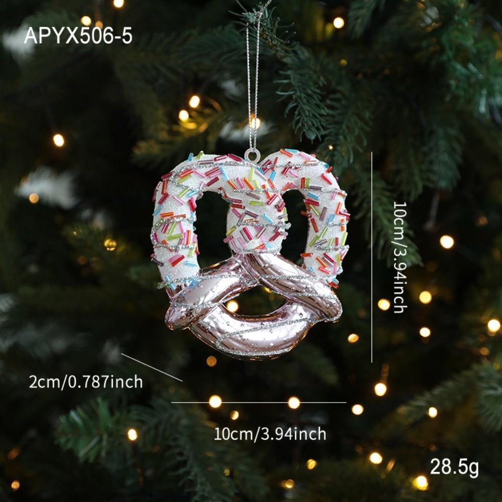 Snowflake Christmas Tree Ornament PVC 3D Pink Pendant DIY Lollipop Ornaments Holiday Decor