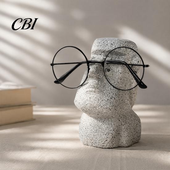 Studio Front Desk Display Moai Eyeglass Holder, Abstract Easter Island Stone Stand, Fun Glasses Artistic Accessory Creative Stands, Modern Decorative