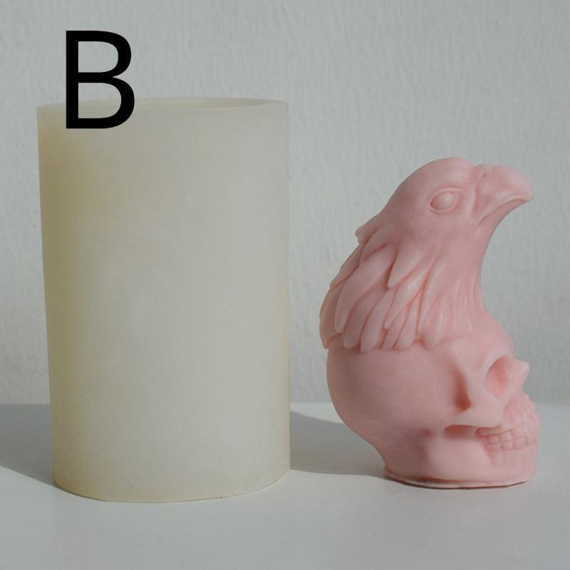 

Новая форма Череп Ворон Орел Наступающий на Голову Призрака Череп Ароматерапевтическая Свеча Силиконовая Форма B