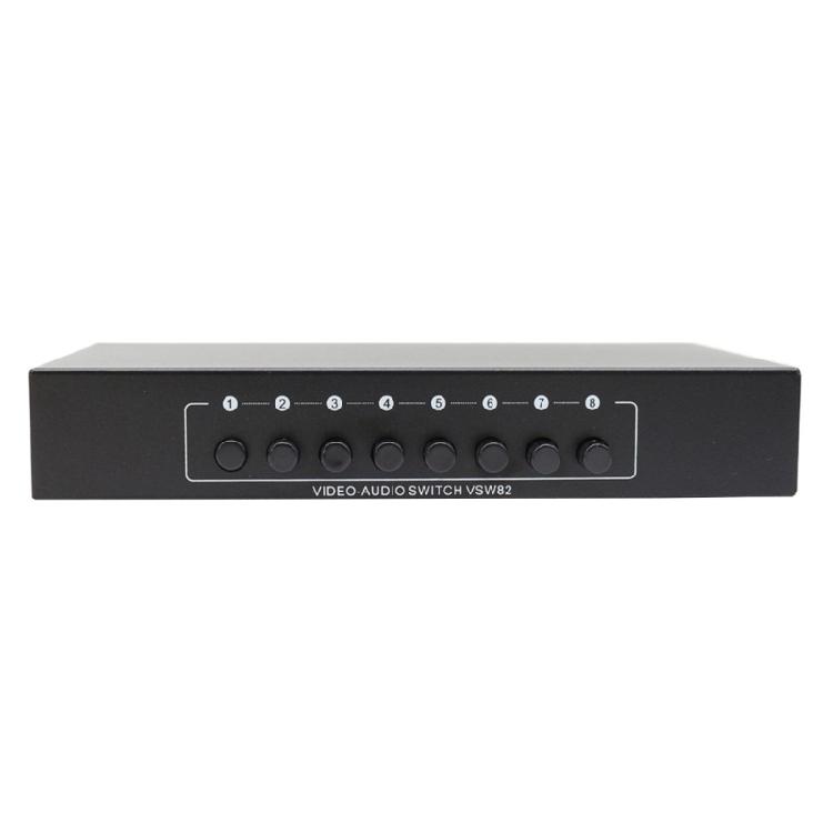 Robustes 8-Eingangs 3-Cinch-AV-Auswahlgerät Professionelles Signalmanagement für Tonstudios Heimkinos Video-Audio-Umschalter