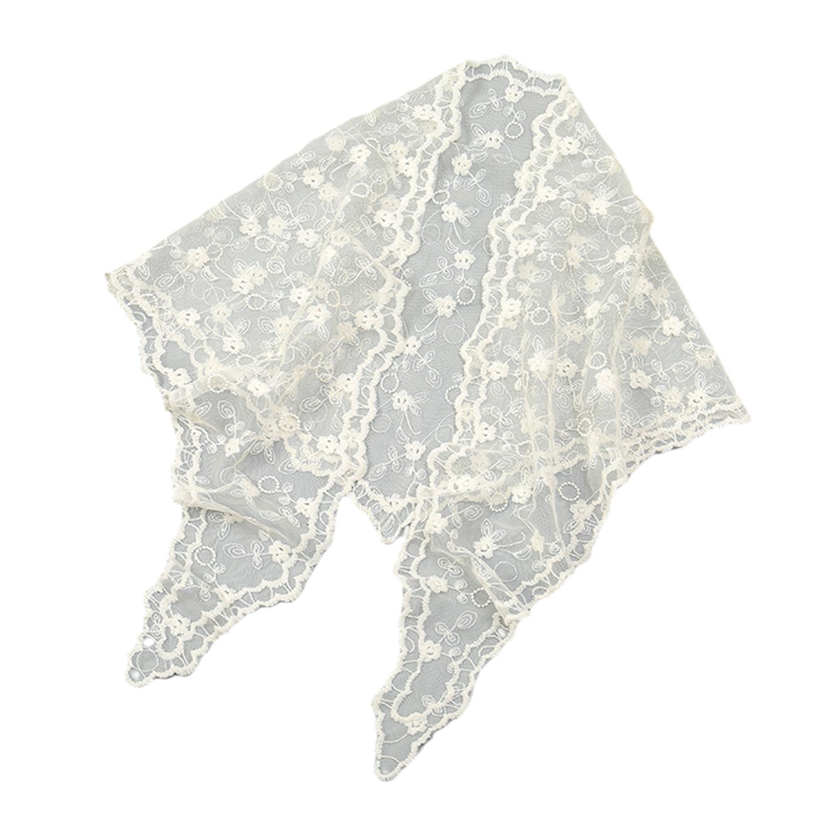 

Summer Lace Hairband for Women Triangle Hairscarf Hair Kerchief Headband Bandanas Female Hairpiece Elegant Neck Shawl бежевый