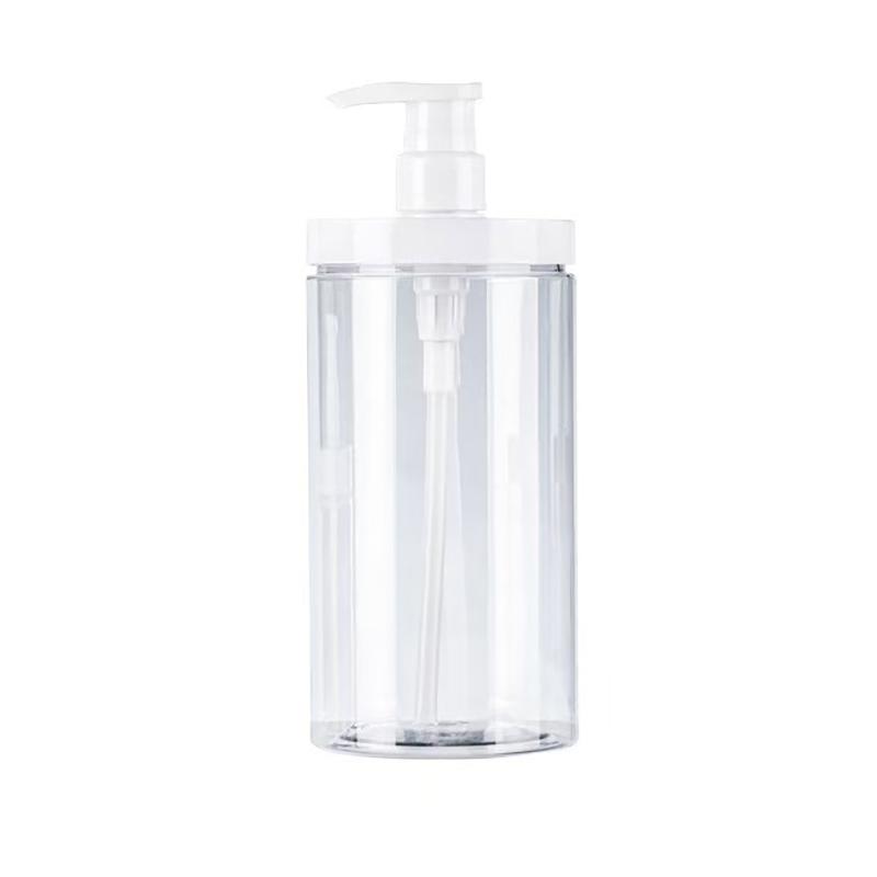 Clear Wide-Mouth Bottle for Bath Gel, Liquid Soap, Shampoo, and Lotion Suitable for Handwashing and Refillable Use
