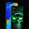 Czarny Etui dla Samsung Galaxy A52 A73 5G A33 A12 A53 A22 A13 4G A24 A14 A23 A54 A70 Miękki Pokrowiec na Telefon Czarna Kosa Czaszka Szkielet