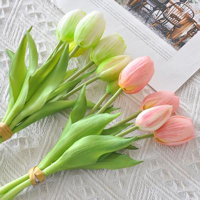 5 Kopf Silikon Real Touch Tulpen Bouquet Künstliche Blumen Hochwertige Wohndekoration Wohnzimmer Vase Dekor Shooting Requisiten